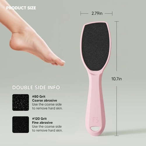 Wide Emery Foot File(Pink), Double-Sided Pedicure Tool, Colossal Professional Foot Scrubber for Men & Women, Effective for Cracked Heel, Callus Remover - color: Pink