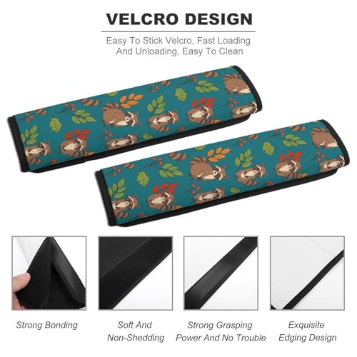 Soft Padded Car Seat Belt Pad for Child, Most Cars, 2 Piece Raccoon Seat Belt Cushion Comfortable Driving - color: Pattern 372