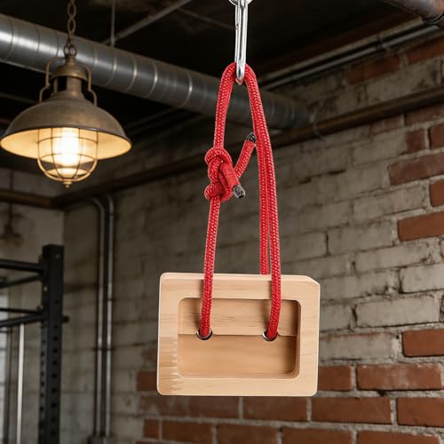 2Pcs Rock Climbing Hangboard - Wooden Hand Grip Strengthener Forearm Exerciser for Climbers Athletes - Rock Climbing Board for Hanging Practice Khaki - color: Khaki