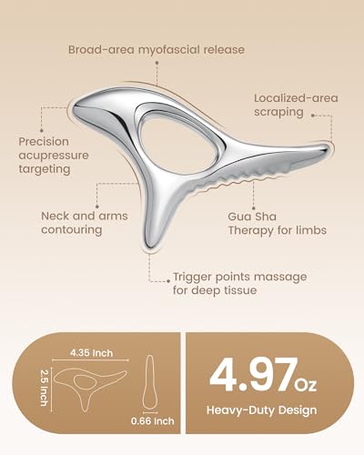 lifechill Trigger Point Massage Tools Pain Relief Deep Tissue, FSA Eligible | Metal Gua Sha Fascia Release Tools, Muscle Scraper Acupressure Tool for Pressure Point Massage, Lymphatic Drainage Massager