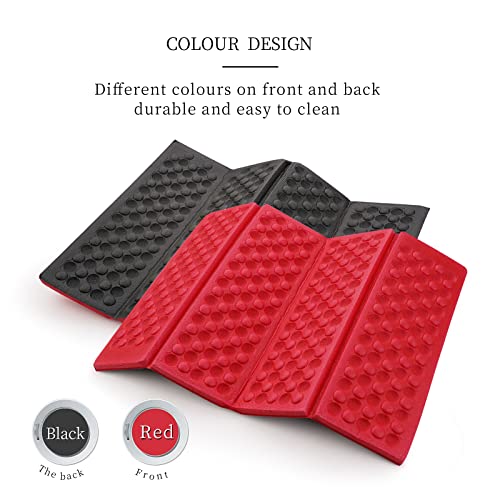 AceCamp 3940 Portable Lightweight Mini Waterproof Folding Mat, Foam Sitting Pad for Outdoor Activities, Foldable Kneeling and Seat Cushion for Comfort, Red - style: 2-pack