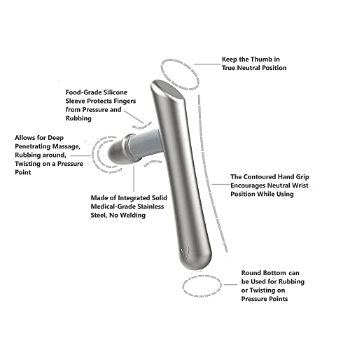 LittleMum T-Bar Massage Tool - Myofascial & Foot Reflexology Massager, Stainless Steel, Heavy Duty