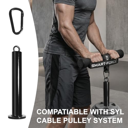 Heavy Duty Weight Loading Pin with Carabiner, Compatible with 2" Olympic Weight Plates, for Cable Pulley LAT Pulldown System, Home Gym Strength Training Equipment