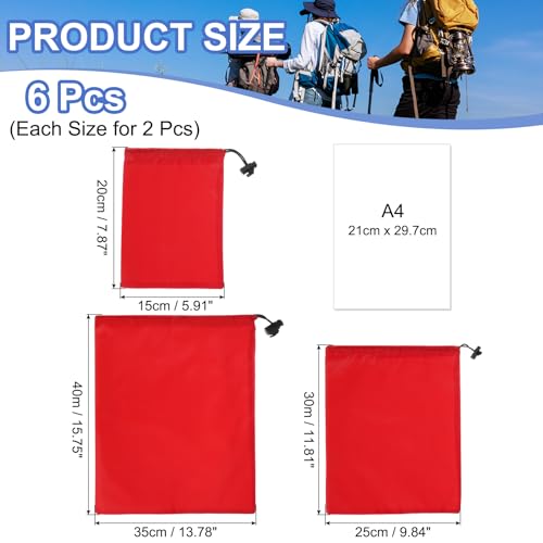 Drawstring Bag with Toggle, Stuff Sack String Waterproof Travel Storage Bags Cinch Stuff Pouch -Fitting for Yoga - color: Red