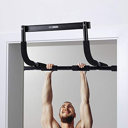 HolaHatha Heavy Duty Door Way Pull Up Bar Chin Up Dip Station for Multiuse Doorway Portable Home Fitness Gym Workout to Build Upper Body Strength