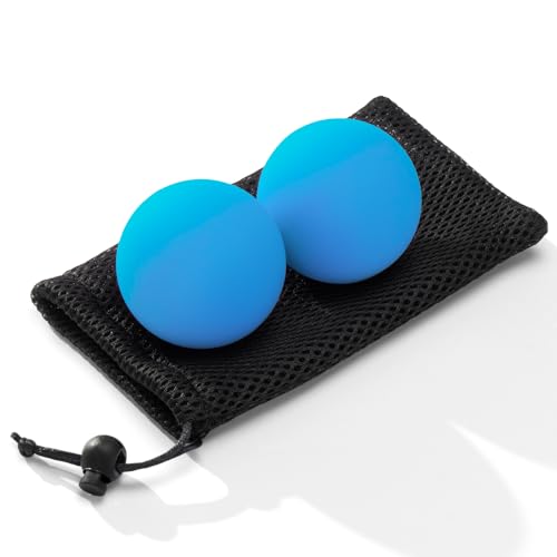SUBCULTUREPICK Massage Lacrosse Balls for Myofascial Release,Yoga Deep Tissue Massage,Trigger Point Therapy and Foot Plantar Fasciitis,Muscle Soreness Massager Ball (2 Packs) (Blue) - color: Blue