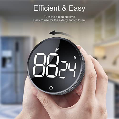 AVINIA Digital Kitchen Timers, Visual timers Large LED Display Magnetic Countdown Countup Timer for Classroom Cooking Fitness Baking Studying Teaching, Easy for Kids and Seniors Silver - color: Silver