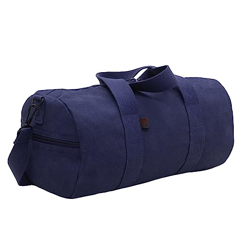 Rothco Heavy-Duty Canvas Shoulder Duffle Bag - Rugged Travel Gym Gear Equipment Bag - color: Navy Blue, size: 17 Inches