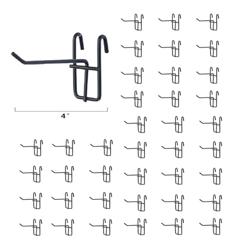 NectaCol 40 Packs 4" Metal Grid Wall Hooks, Standard Gridwall Panel Hooks are for Gridwall Panels Display, Black - size: 4 Inch