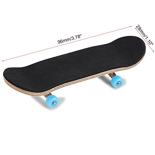 Milltrip Wooden Finger Skateboards, 1Pc Maple Wooden Alloy Fingerboard Finger Skateboards with Box Reduce Pressure Gifts (Light Blue) - color: Light Blue