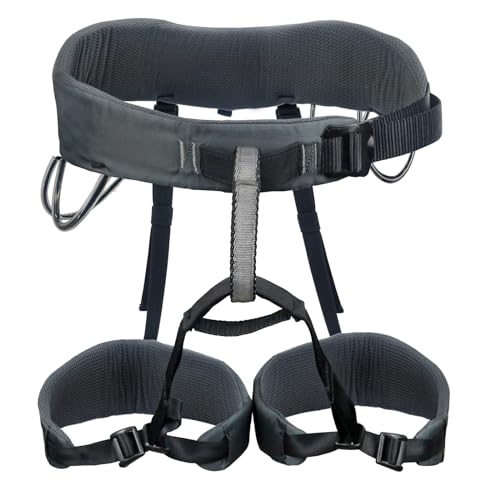 NewDoar Climbing Harness, Mountaineering Rock Climbing Harness, Half Body Harness for Rappelling Fire Rescuing Tree Climbing - color: Grey