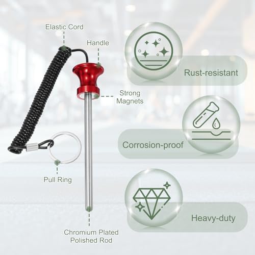 Weight Stack Pin, Weight Gym Pin Strength Training Equipment Replacement with Pull Rope for Commercial Home - color: Red, size: 0.3 x 4.7 Inch