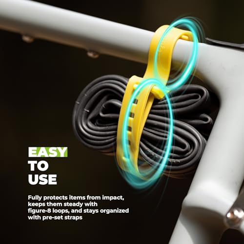 2-Pack Stiff TPU Utility Straps, 80kgf for Bike Moto Ski | 8-Figure Lock, 360° Wrap, Rigid TPU,-40~140°F, Connectable, Grey - color: Olive green