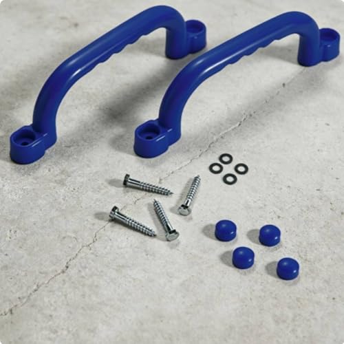 Qianly 2 Pieces Climbing Frame Handles Sturdy Construction Kids Climbing Handle Heavy Duty Playset Grips for Young Children, Cyan - color: Cyan