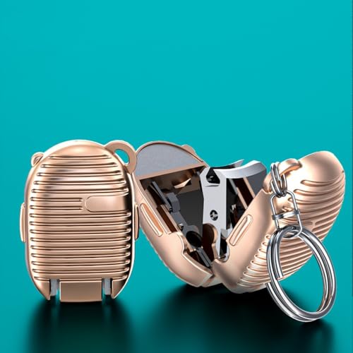 Stainless Steel Nail Clipper Keychain Suitcase Shape Nail Cutter Car Keyring Foldable Portable Repair Finger Tools - color: Silver