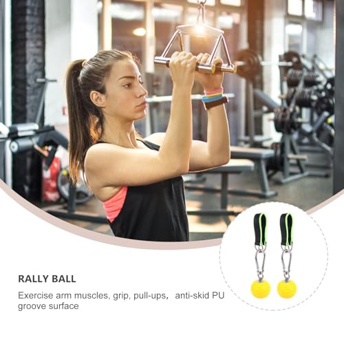 Climbing Training Grip Ball Hand Exerciser with Hanging Rings Solid Grip Strengthener for Finger and Wrist Workout Gym Fitness Sling Training Aid for Rock Climbing Random Color