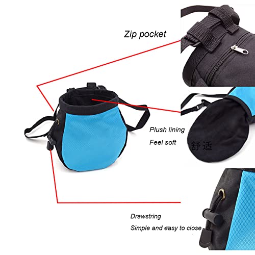 Climbing Chalk Bags,No Leak Rock Climbing Strawstring Bag - color: Light Blue