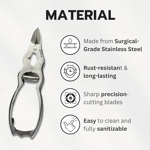 Toenail Clippers for Thick Nails – Large Surgical-Grade Stainless Steel Nippers for Seniors, Men & Women | Heavy-Duty Double-Action Podiatrist Tool for Thick, Ingrown & Mycotic Toenails