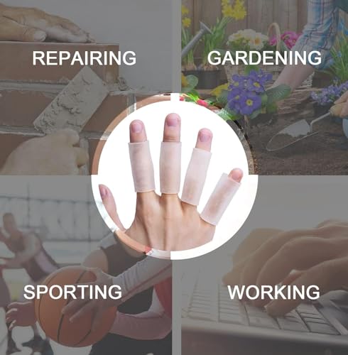 Sumifun Finger Sleeves, 20PCS Gel Thumb Finger Tubes for Arthritis, Trigger Finger Pain, Silicone Fingers Protector for Golf, Basketball, Golf, Rugby, Cracked Finger - color: Clear