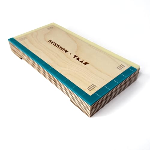 Teak Tuning x Session Fingerboard Manual Pad with Matte Acrylic Coping – 12.75" Long, 7.875" Wide, 6" Tall – Baltic Birch Wood Fingerboard Obstacle - Box for Manuals, Grinds & Slides
