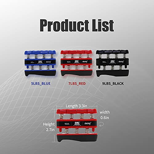 GM2 Grip Exerciser, Hand Exerciser, Finger Exerciser. 9lb(Black) 7lb(Red) 5lb(Blue) - color: Black