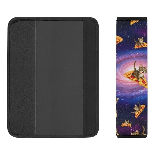 2 Pack Outer Space Purple Galaxy Pizza Cat Seat Belt Cover Universal Fit Shoulder Harness Cover for Girls and Boys, Car Seats Pushchair Strollers High Chair Pushchair - color: Pattern 1073