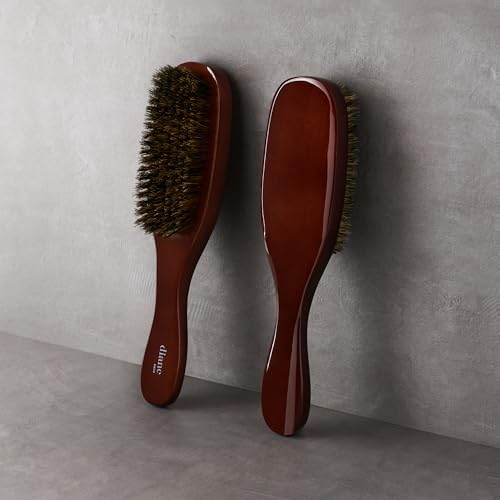 Diane Premium 100% Boar Wave Brush for Men and Barbers , Mens Hair Brush– Medium Bristles for Thick Coarse Hair – Use for Detangling, Smoothing, Wave Styles, Soft on Scalp, Restore Shine and Texture - style: Wave Brush