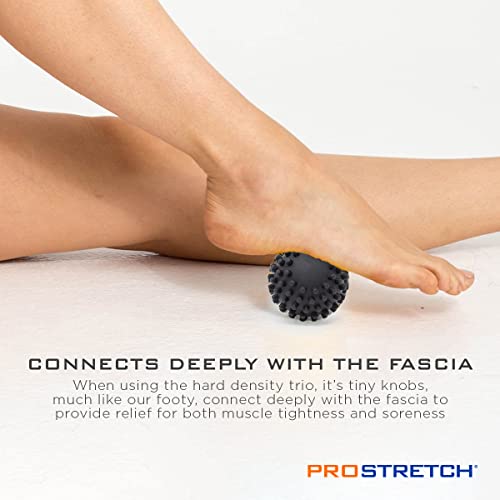 ProStretch Trio, Massage Ball Set for Muscle Knots & Plantar Fasciitis | 3 Density Massage Balls for Myofascial Release, Trigger Points & Deep Tissue Relief