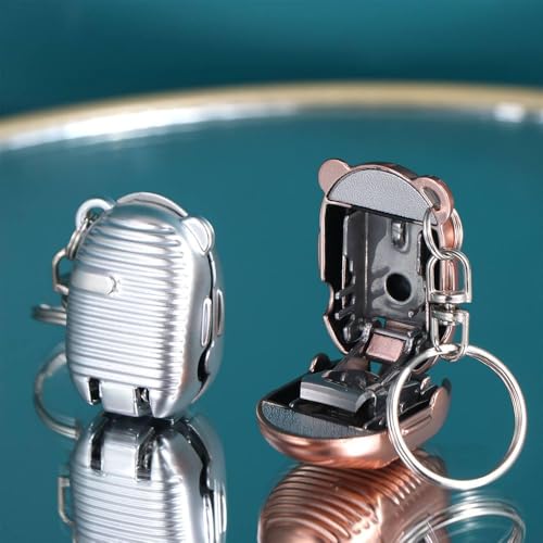 Stainless Steel Nail Clipper Keychain Suitcase Shape Nail Cutter Car Keyring Foldable Portable Repair Finger Tools - color: Silver