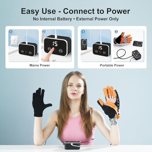 Rehabilitation Robot Gloves, Finger Exerciser for Stroke Recovery Hand Glove Equipment Hand Function Rehabilitation (Orange Right Hand L) - size: Right Hand L
