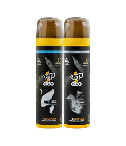 Crep Protect Shoe Deodorizer Spray - Shoe Smell Eliminator Delivers 24-Hour Odor Protection, Residue-Free Formula for All Sneakers, Refreshing Scent (Fresh Linen, Vanquish, 5.07oz)