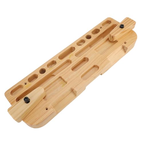 Yosoo Health Gear Training Hang Board Solid Wood Various Grip Hole Enhanced Strength Exercise Compact Climbing Finger Wooden with Adjustable Depths, Strengthener, Forearm Exerciser