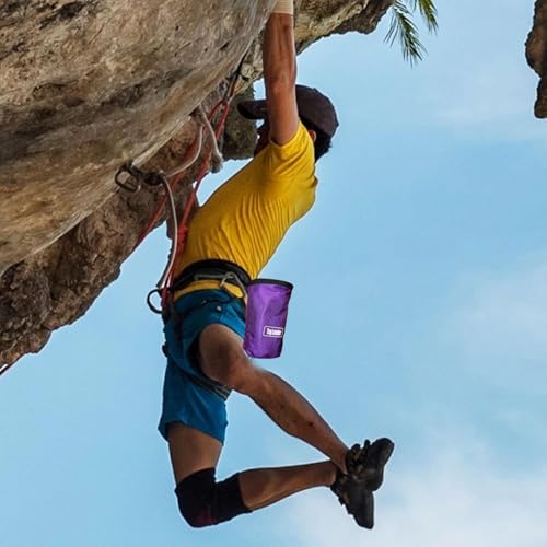 Rock Climbing Bag Anti-Slip Multifunctional Flexible | Waterproof for Climbing Bouldering Gymnastics Fitness Weight-Lifting Strongman Gym Workout Bouldering Chalk Pouch Climbing - color: Purple
