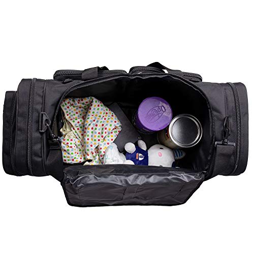 K-Cliffs Tactical Range Duffel Heavy Duty Large Gear Duffle Durable Quality Travel Sports Gym Equipment Bag Military Molle with Lockable Zippers with US Flag Patch 33 Inch Black - size: 33 Inch Black