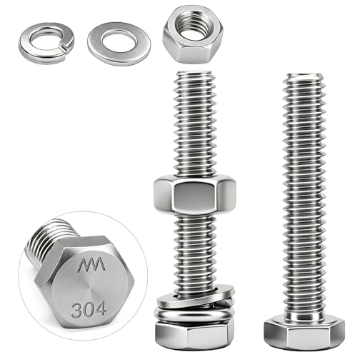 16 Sets 1/4-20x2-3/4 Bolt and Nut Set, Flat & Lock Washers Included,64PCS | 304 Stainless Steel 1/4-20 Bolt, Precision Fasteners Mechanical Assembly Equipment Repair & DIY - size: 1/4-20x2-3/4" 16sets