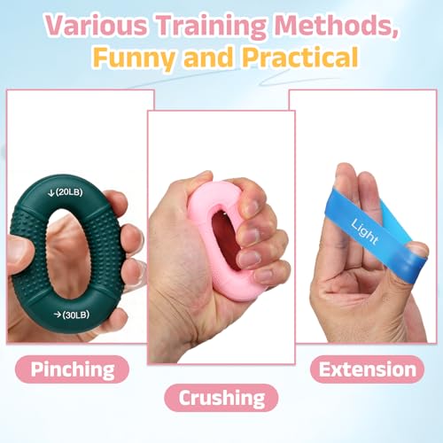 Silicone Ring Grip Strength Trainer with Finger Extension Band, Hand Grip Strengthener Forearm Trainer - color: Red, size: 40-50LB