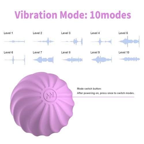 2.5" Mini Massage Ball, 10 Speeds Vibrating Massage Roller Ball for Palm, Hand, Foot, Leg, Neck, Back, Trigger Point Muscle Therapy Ball for Myofascial Release, Plantar Fasciitis Relief (Purple) - color: Purple
