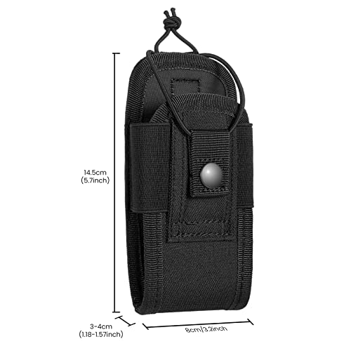FRTKK Tactical Radio Holder Radio Holster Molle Radio Pouch Universal Radio Case Military Heavy Duty Radio Bag for Police Firefighter Two Ways Walkie Talkies Vest (Black-small) - color: Black-small