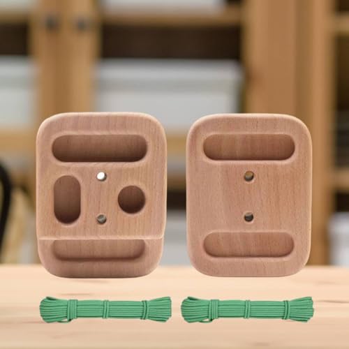Qianly 2 Pieces Portable Wooden Fingerboard Compact Climbing Fingerboard Easy to Install Finger Strength for Home Gym