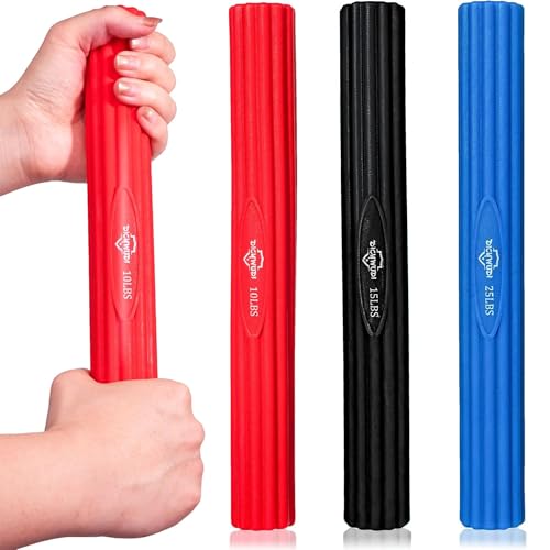 DICYWUDI Flex Therapy Bar and Grip Strength Trainers set, Physical Therapy & Resistance Bar for Golfers Elbow, Tendinitis, Wrist,Forearms Pain, Improve Grip Strength and Relieve Pain - color: Red/Black/Blue