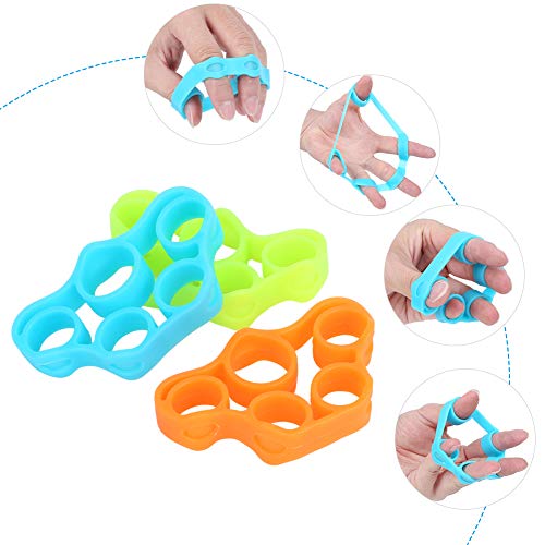 Finger Hand Trainer | 3Pcs Trapezoid Training Bands for Guitar/Piano/Climbing | Silicone Grip Strengthener for Wrist & Forearm