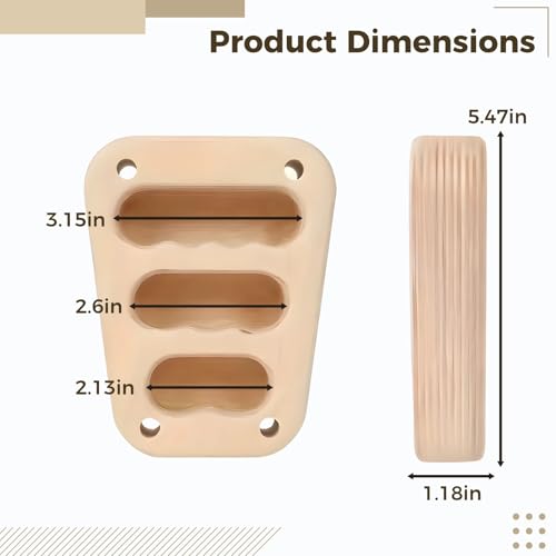 Wood Hangboard 2 Pcs, Climbing Hangboard with Trapezoid Holds, 3 Finger Grooves, Portable for Strength Training, for Pull Up Bar and Home Gym