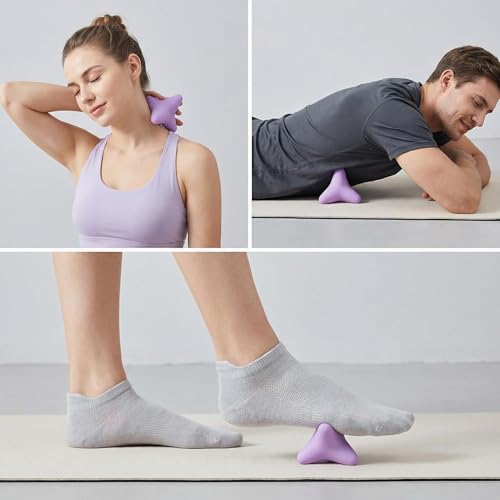 Handheld Silicone Triangle Design 4-Point Massage Tool for Plantar Fasciitis, Heel Pain Solution, Deep Tissue Myofascial Release for Feet, Back, Neck Pain Relief, Non-Slip & Eco-Friendly
