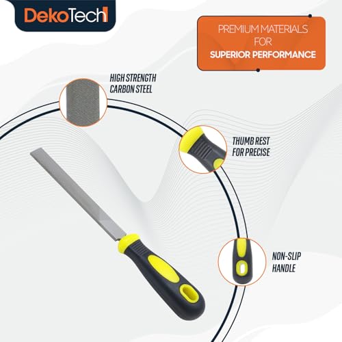 6-inch Flat Hand Metal File with High Carbon Hardened Steel, Ergonomic Grip, Plastic Non-Slip Handle, Suitable for Wood, Plastic, Metal, Model, 3D-Print, etc. - style: 6-Inch Flat Hand File with Ergonomic Handle