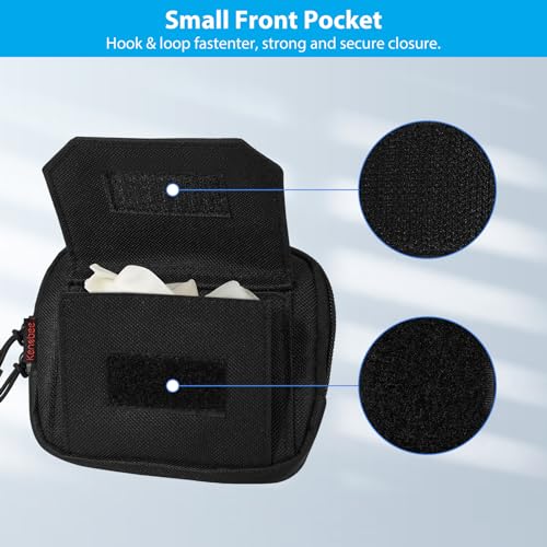 Duty Belt Gloves Pouch, Latex Disposable Glove Holder Zipper Pocket | Convenient Carrier Pockets Waist Bag, For Police Officer Law Enforcement Personnel, For Security Firefighter Professionals