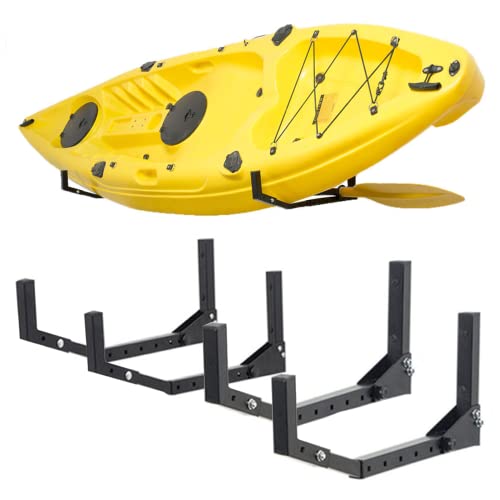 Wallmaster Kayak Storage Hooks Hangers, Adjustable Kayak Garage Storage Rack Wall Mount Heavy Duty Hooks for Canoe, Kayak, Paddle Board, Surfboard, Snowboard - color: 4 Pack