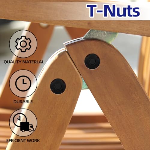3/8"-16 T-Nuts Black Zinc Plated Steel, 4-Pronged Tee Nut for Wood, Rock Climbing Holds, Furniture, 50 PCS - color: Black Carbon Steel, size: 3/8"-16
