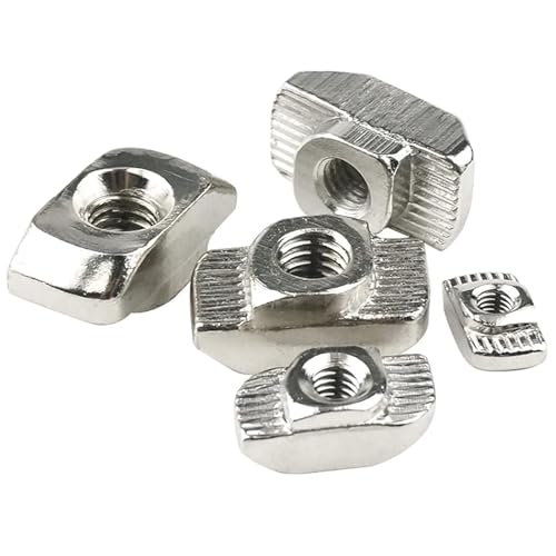 100 Pcs 3030 Series M4 T Nuts, T Slot Nut Hammer Head Fastener Nut, Nickel Plated Carbon Steel Nut for European Aluminum Profile,Drop in T Slot Nuts Assortment Kit(30-M4) - size: 30-M4(100 Pcs）