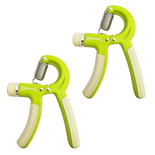 Strengthener Hand Grip 2 Pack Kid Boys Girls Teenager Strength Trainer Number Counter Forearm Finger Wrist Gripper Exerciser 5-30kg Adjustable Stretcher Squeezer Workout - color: Green