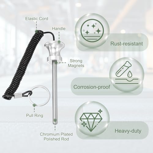 Weight Stack Pin, Weight Gym Pin Strength Training Equipment Replacement with Pull Rope for Commercial Home - color: Silver, size: 0.3 x 3.9 Inch